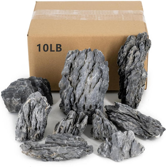 Natural Rocks Seiryu Stones Aquariums Stones for Aquascaping, Aquariums, Terrariums, Vivariums Decorative Stone,Reptile Enclosures,Paludariums,and Gardens - 10lb（2 to 7 inch） - Buy The Sea Aquatics
