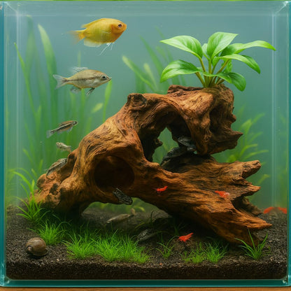 emours Porous Natural Driftwood for Aquarium, Aquascaping Driftwood with Holes, Hand-Selected Tunnels & Hideouts, Aquascaping Hardscape, Terrarium Reptile Décor, No Paint or Resin (12-16" (30-40 cm))