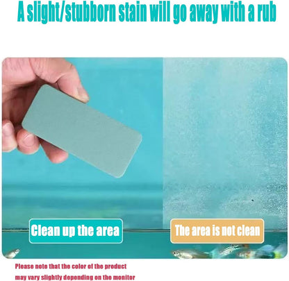 3 Packs Aquarium Limescale Remover, Dual-Action Fish Tank Glass Scraper & Sponge, Handheld Non-Scratch Cleaning Pad for Small Glass Aquarium Maintenance