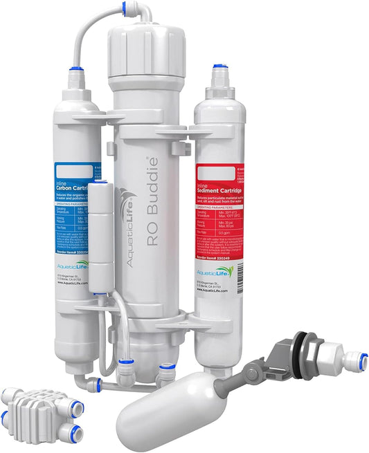 Aquatic Life RO Buddie 3 - Stage Hydroponic Reverse Osmosis Water Filter System RO Filtration Unit, 75 GPD - Buy The Sea Aquatics