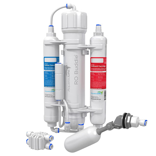 Aquatic Life RO Buddie 4-Stage Aquarium Water Filter System, Reverse Osmosis RO/DI Filtration Unit for Fish Tank, Fountains, and More, 50 GPD (Gallons Per Day)