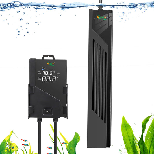 hygger Aquarium Heater with Intelligent Temperature Controller, 800W for 80-220 Gallon Submersible Fish Tank Heater with Leaving Water Automatically Stop Heating System, for Freshwater Saltwater