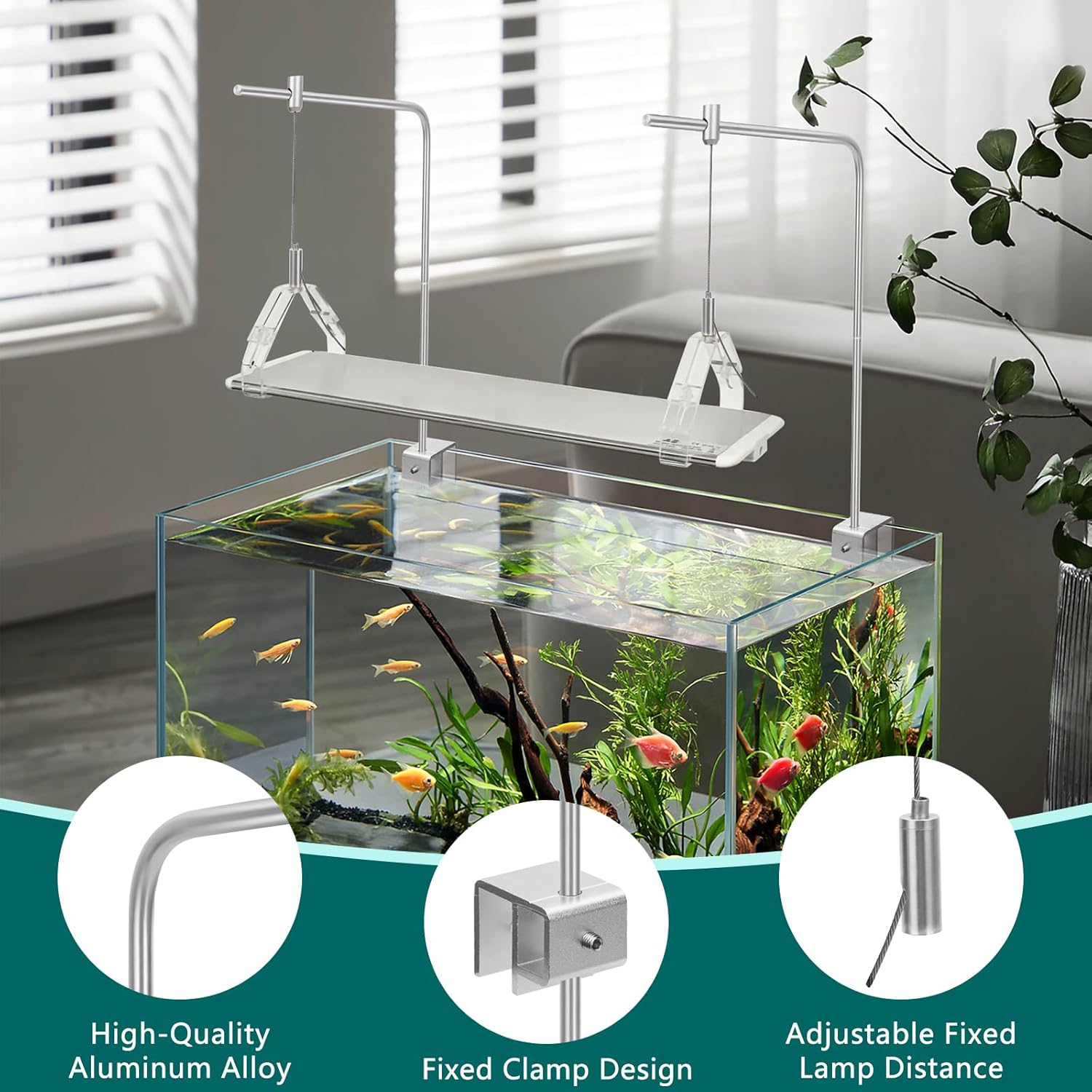 2Pcs Aquarium Light Rack, Adjustable Aquarium High Brightness Light Hanging Holder Kit for Freshwater & Saltwater Fish Tanks - Buy The Sea Aquatics