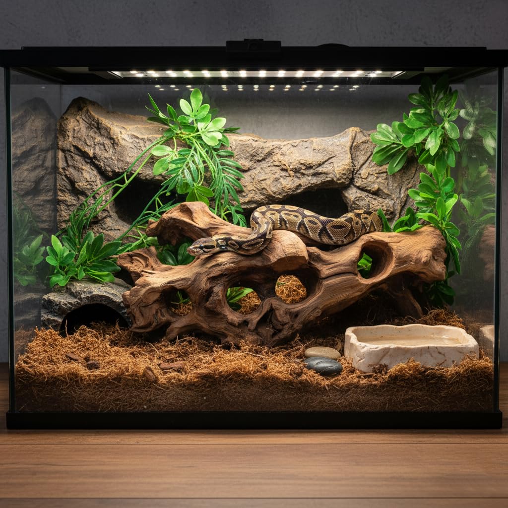 emours Porous Natural Driftwood for Aquarium, Aquascaping Driftwood with Holes, Hand-Selected Tunnels & Hideouts, Aquascaping Hardscape, Terrarium Reptile Décor, No Paint or Resin (12-16" (30-40 cm))