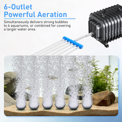 254GPH Aquarium Air Pump, Adjustable Quiet Fish Tank Bubbler, Commercial Air Pump with Completely Accessories, Oxygen Aerator Pump for Aquariums, Ponds, Hydroponics