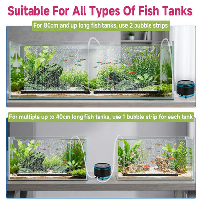 hygger Aquarium Bubble Curtain Wall, Quiet Fish Tank Air Stone with Accessories, High Dissolved Aquarium Bubbler Oxygen Diffuser Decoration for Freshwater & Saltwater - Buy The Sea Aquatics