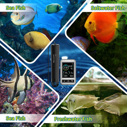 Kactoily Smart Aquarium Monitor All in One pH/ORP/Salt/S.G/TDS/EC/Temp 24h Online Freshwater and Saltwater Fish Tank Tester (WiFi Version)