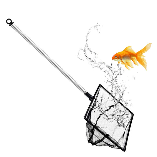 Aquarium Fish Net, 8 Inch Fine Mesh Fish Tank with Extendable 9 - 24 inch Long Handle - Buy The Sea Aquatics
