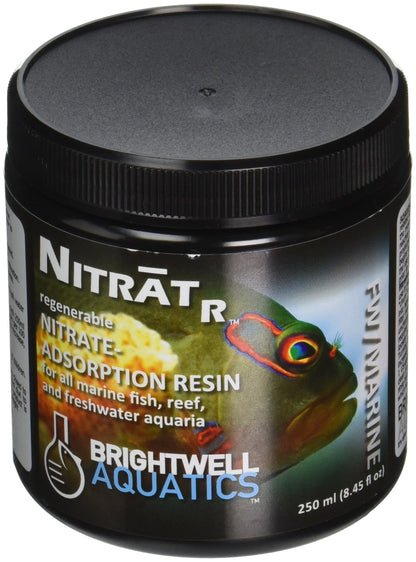 Brightwell Aquatics Nitrat-R – Nitrate Removing Resin Filter Media for All Marine and Freshwater Aquariums, 500-ml