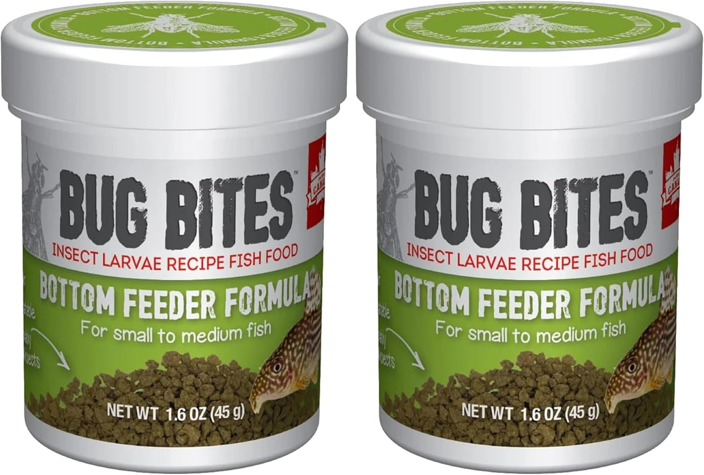 Fluval Bug Bites Bottom Feeder Fish Food, Granules for Small to Medium Sized Fish, 1.60 Oz., A6586