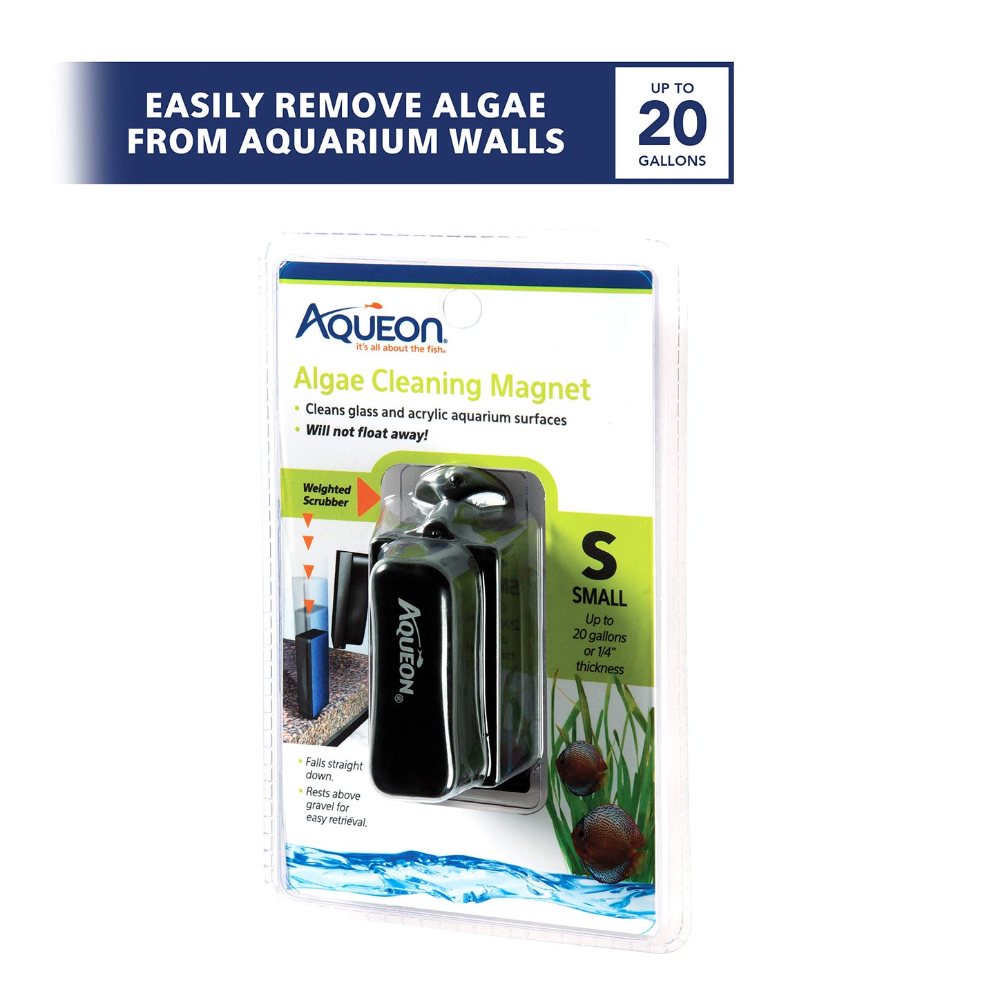 Aqueon Aquarium Algae Scraper, Fish Tank Cleaning Magnets for Glass/Acrylic, Large