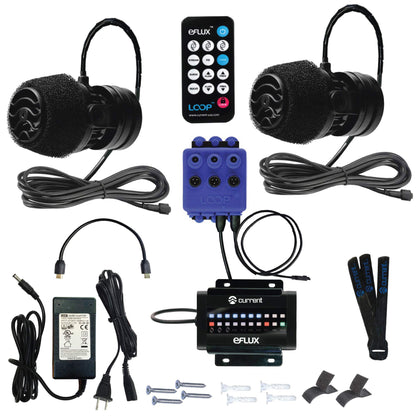 CURRENT Dual eFlux Aquarium Wave Pumps, 660gph - Includes 2 Wave Maker Water Circulation Pumps for Freshwater and Saltwater Fish Tanks - Multiple Adjustable Flow Modes - Wireless Remote Control