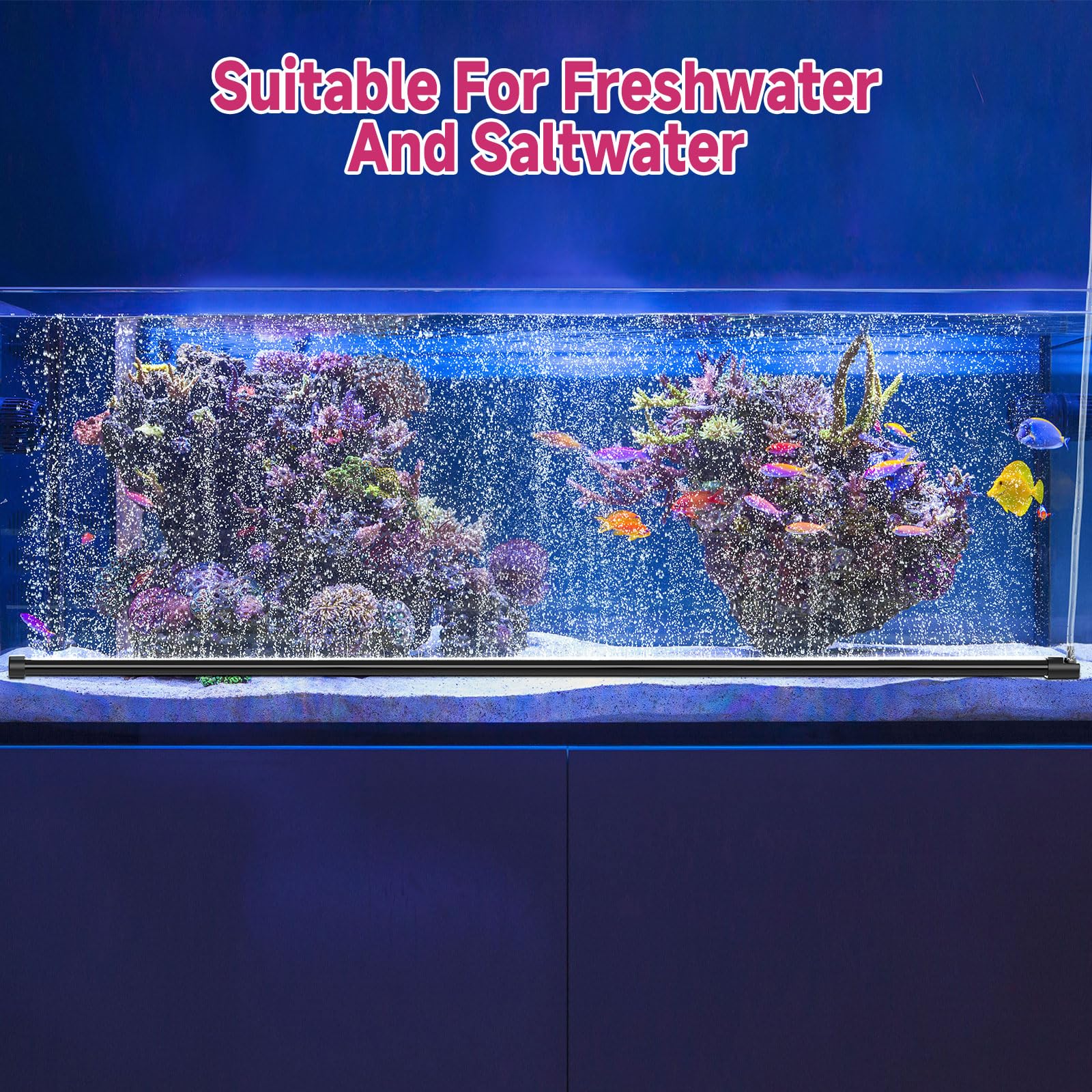 hygger Aquarium Bubble Curtain Wall, Quiet Fish Tank Air Stone with Accessories, High Dissolved Aquarium Bubbler Oxygen Diffuser Decoration for Freshwater & Saltwater - Buy The Sea Aquatics