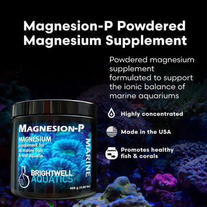 Brightwell Aquatics Magnesion-P High-Purity Powdered Magnesium Supplement for Reef Aquariums Supports Coral Growth Enhances Calcium & Alkalinity Balance, 400g