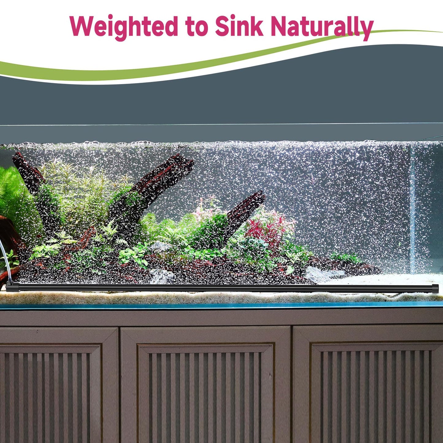hygger Aquarium Bubble Curtain Wall, Quiet Fish Tank Air Stone with Accessories, High Dissolved Aquarium Bubbler Oxygen Diffuser Decoration for Freshwater & Saltwater - Buy The Sea Aquatics