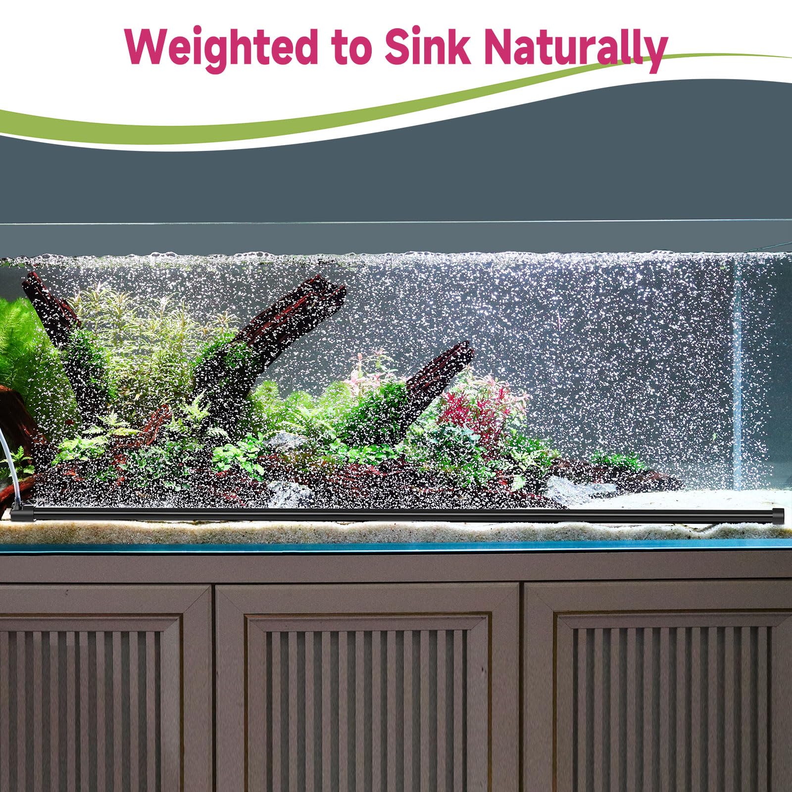hygger Aquarium Bubble Curtain Wall, Quiet Fish Tank Air Stone with Accessories, High Dissolved Aquarium Bubbler Oxygen Diffuser Decoration for Freshwater & Saltwater - Buy The Sea Aquatics