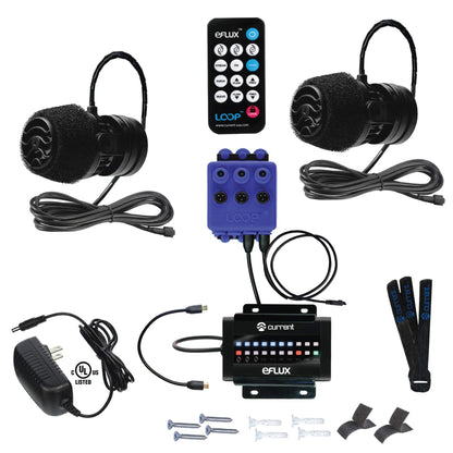 CURRENT Dual eFlux Aquarium Wave Pumps, 660gph - Includes 2 Wave Maker Water Circulation Pumps for Freshwater and Saltwater Fish Tanks - Multiple Adjustable Flow Modes - Wireless Remote Control
