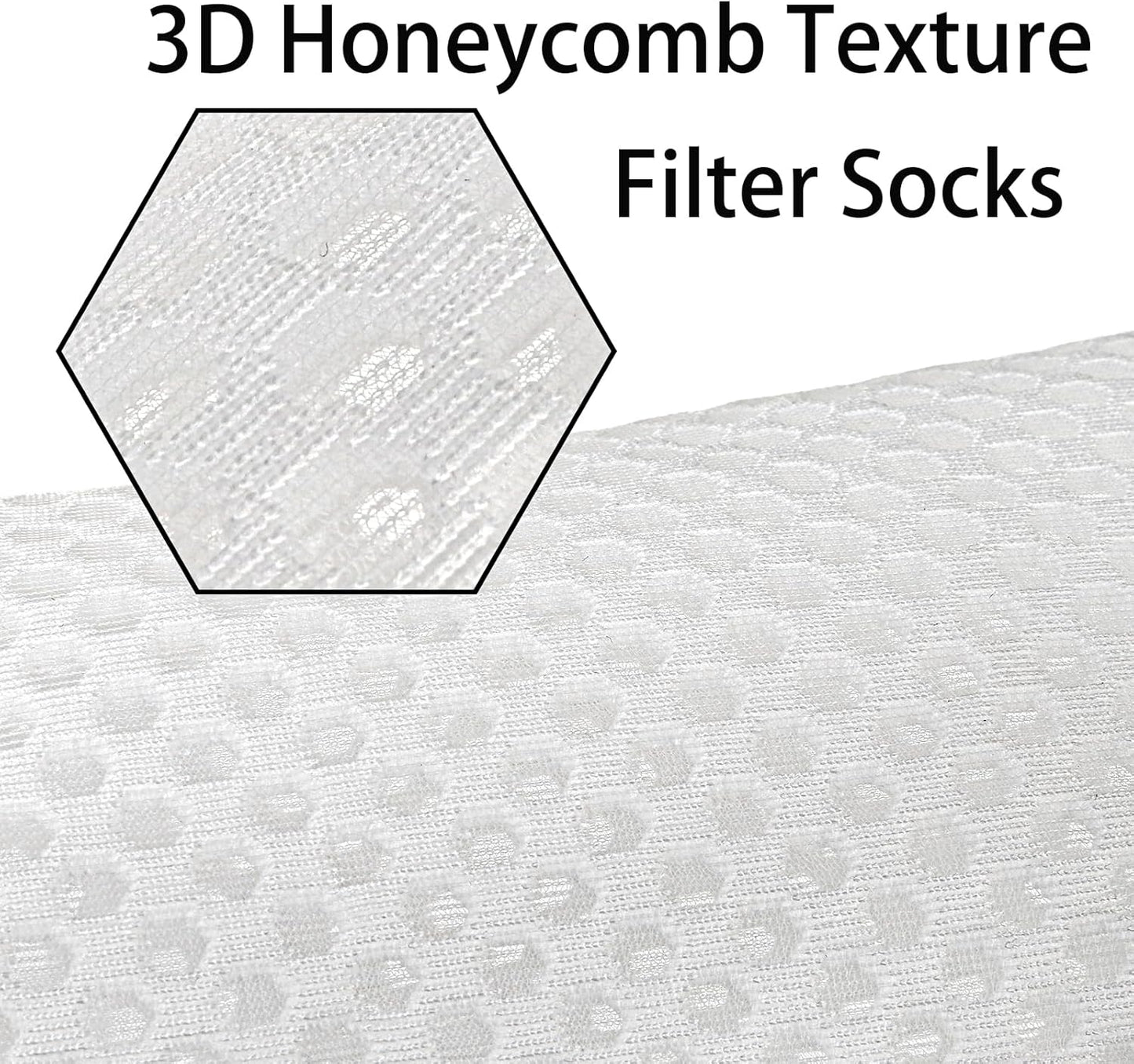 TOPZEA 10 Pack 4 Inch Ring Filter Socks 150 Micron, 3D Honeycomb Aquarium Filter Bag for Saltwater Freshwater Fish Tank, Ponds, Use in Sumps/Overflows, Aquarium Filter Accessory, 9.8 Inch Long - Buy The Sea Aquatics
