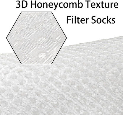 TOPZEA 10 Pack 4 Inch Ring Filter Socks 150 Micron, 3D Honeycomb Aquarium Filter Bag for Saltwater Freshwater Fish Tank, Ponds, Use in Sumps/Overflows, Aquarium Filter Accessory, 9.8 Inch Long - Buy The Sea Aquatics