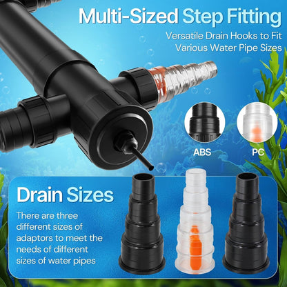 Flexzion Pond UV Lights for Outdoor Ponds - 9W Small Light, 2113 - Gal Capacity, 1500L/H UV Pond Clarifier for Outdoor Ponds, Clears Water in Days (CUV - 109A) - Buy The Sea Aquatics