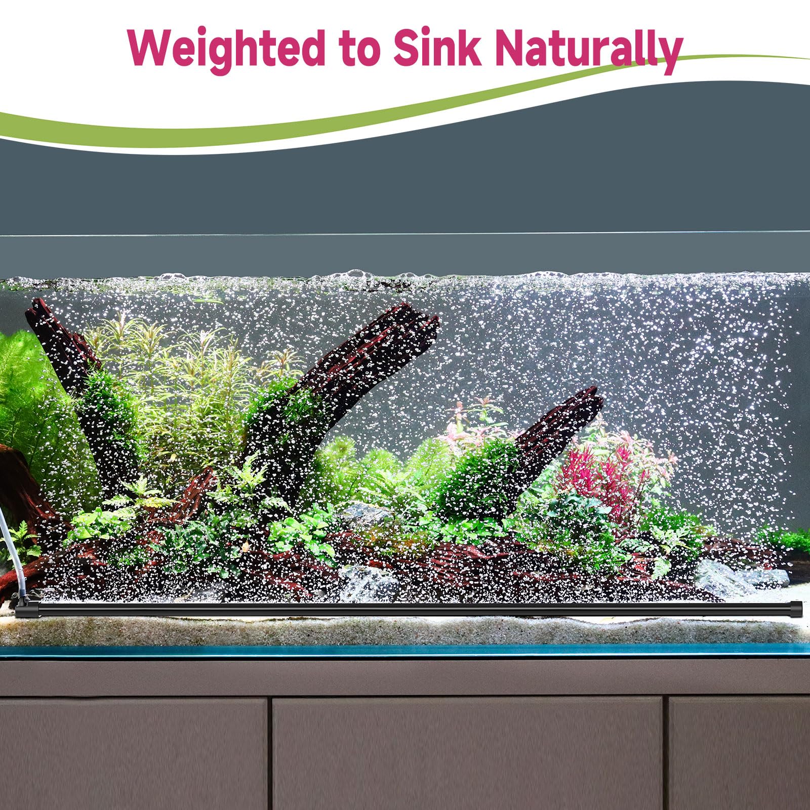 hygger Aquarium Bubble Curtain Wall, Quiet Fish Tank Air Stone with Accessories, High Dissolved Aquarium Bubbler Oxygen Diffuser Decoration for Freshwater & Saltwater - Buy The Sea Aquatics