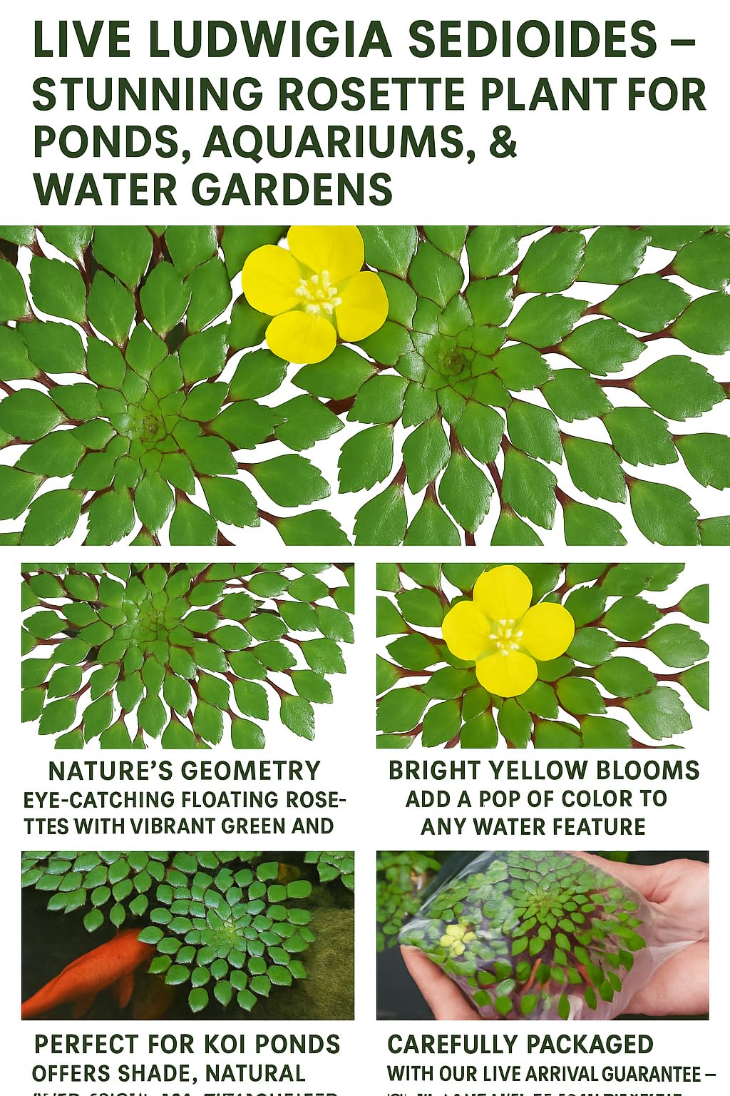 10 Plus Red Root Floater Plants Phyllanthus fluitans Floating Pond Plant Live Aquarium Floating Plants Create Shade and Hiding for Your Fish and Other inhabitants