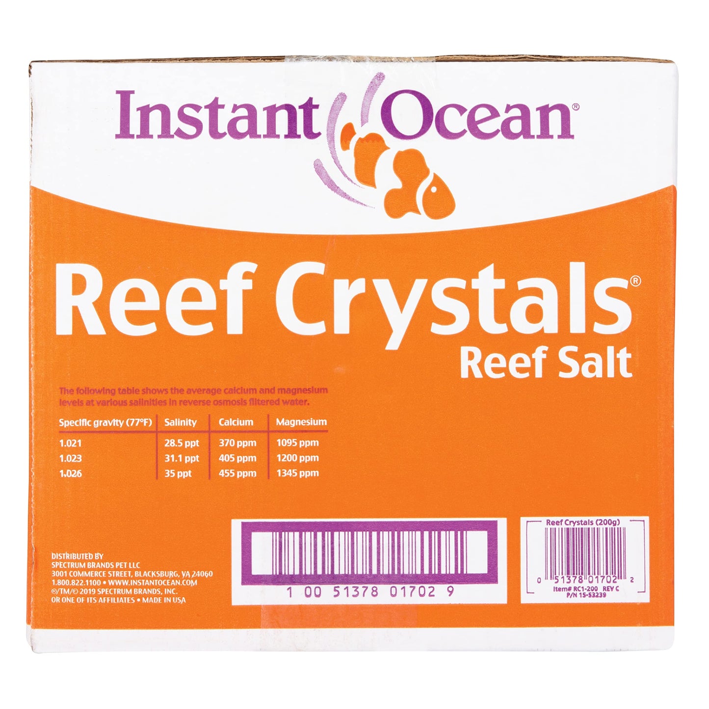Instant Ocean Reef Crystals Reef Salt For 160 Gallons, Enriched Formulation For Aquariums