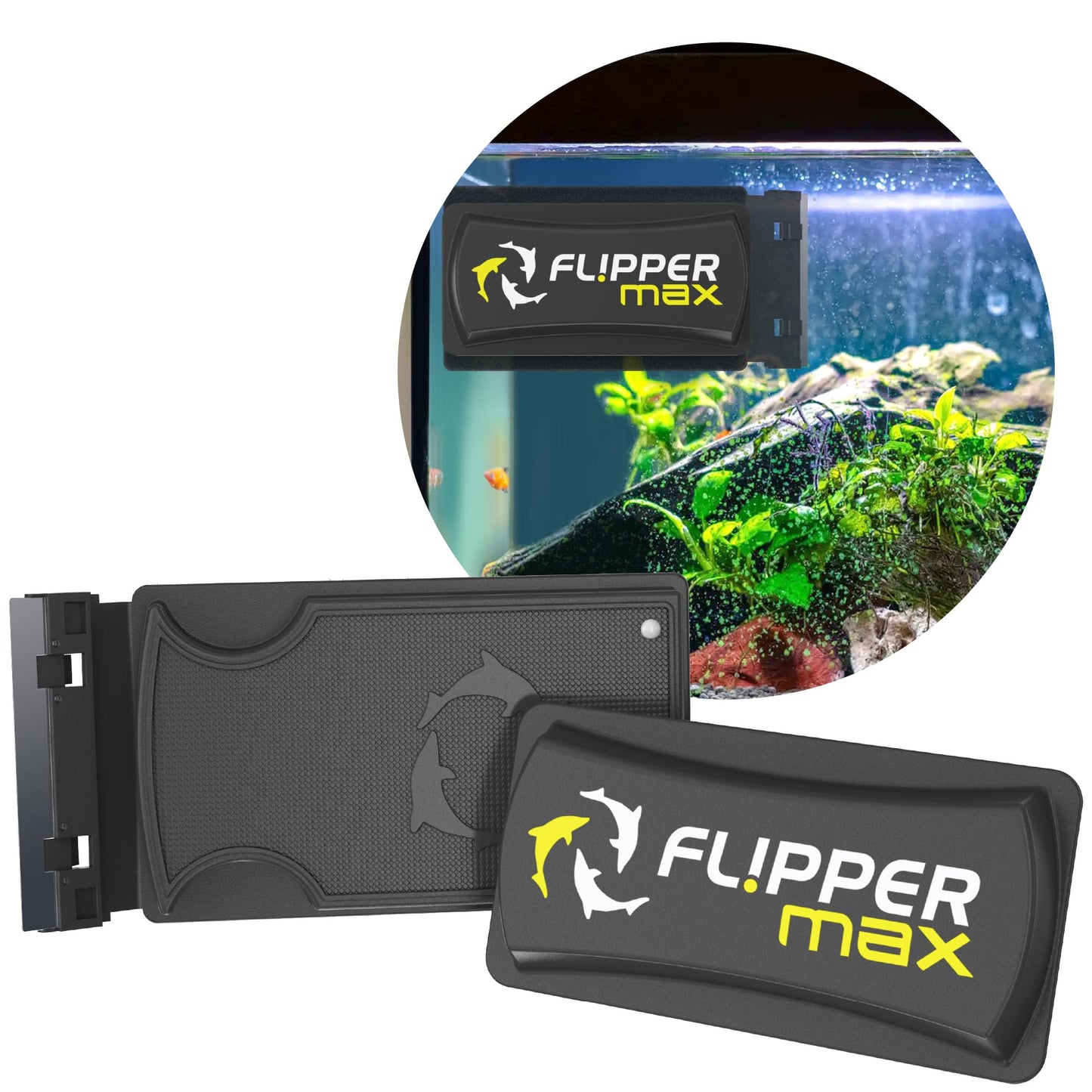 FLIPPER Standard Magnetic Aquarium Glass Cleaner – 2 - in - 1 Scrubber and Scraper, Hands - Free Fish Tank Cleaner for Algae Removal, Safe for Glass & Acrylic Tanks up to 1/2" (12mm), Freshwater & Saltwater - Buy The Sea Aquatics