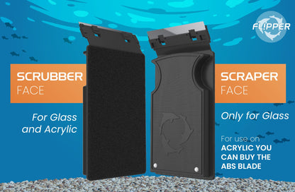 FLIPPER Standard Magnetic Aquarium Glass Cleaner – 2 - in - 1 Scrubber and Scraper, Hands - Free Fish Tank Cleaner for Algae Removal, Safe for Glass & Acrylic Tanks up to 1/2" (12mm), Freshwater & Saltwater - Buy The Sea Aquatics