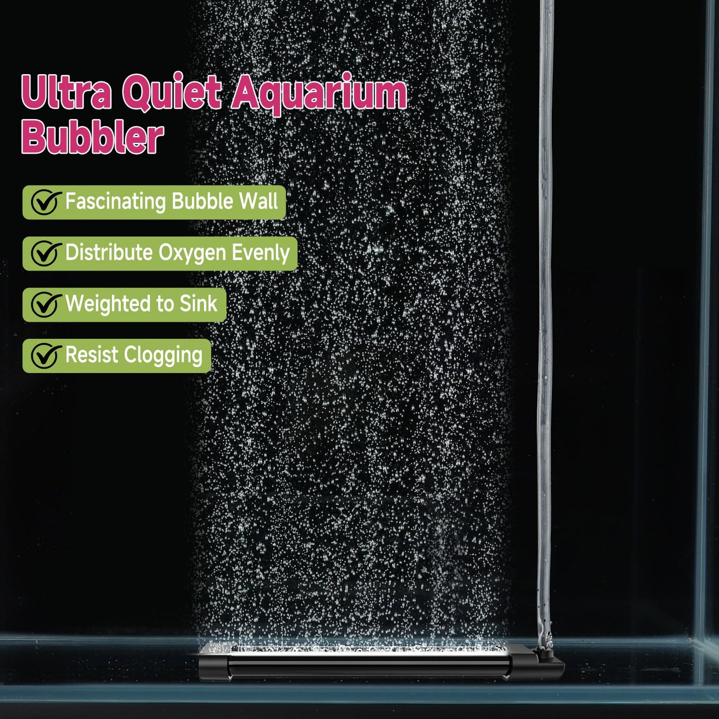 hygger Aquarium Bubble Curtain Wall, Quiet Fish Tank Air Stone with Accessories, High Dissolved Aquarium Bubbler Oxygen Diffuser Decoration for Freshwater & Saltwater - Buy The Sea Aquatics