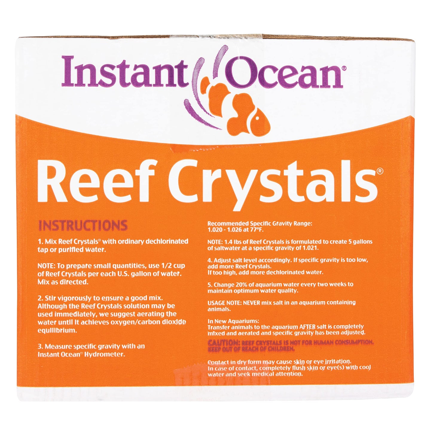 Instant Ocean Reef Crystals Reef Salt For 160 Gallons, Enriched Formulation For Aquariums