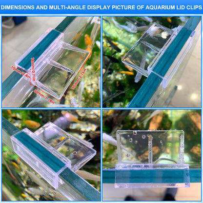 NestBasics 6pcs Transparent Aquarium Lid Clips,Rimless Fish Tank Glass Cover top Support,Aquarium Hood Holder, Acrylic and Glass Aquarium top Clips,fit 5-6mm Thickness Glass