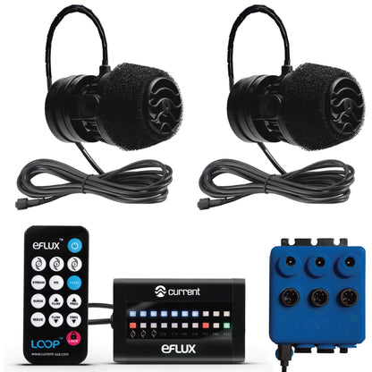 CURRENT Dual eFlux Aquarium Wave Pumps, 660gph - Includes 2 Wave Maker Water Circulation Pumps for Freshwater and Saltwater Fish Tanks - Multiple Adjustable Flow Modes - Wireless Remote Control