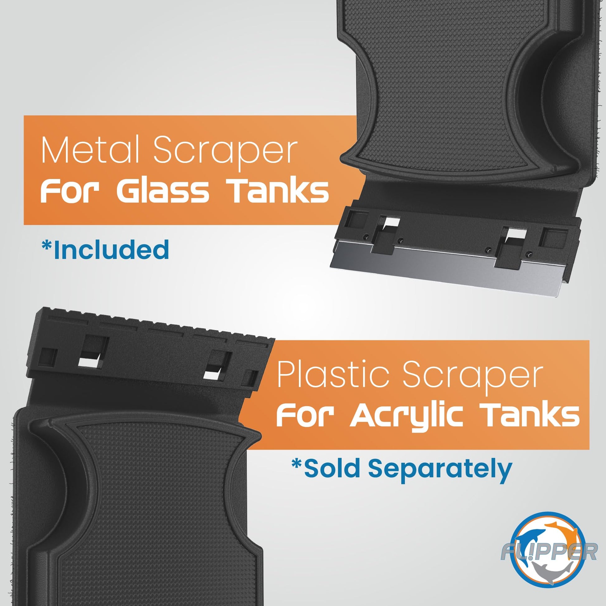 FLIPPER Standard Magnetic Aquarium Glass Cleaner – 2 - in - 1 Scrubber and Scraper, Hands - Free Fish Tank Cleaner for Algae Removal, Safe for Glass & Acrylic Tanks up to 1/2" (12mm), Freshwater & Saltwater - Buy The Sea Aquatics