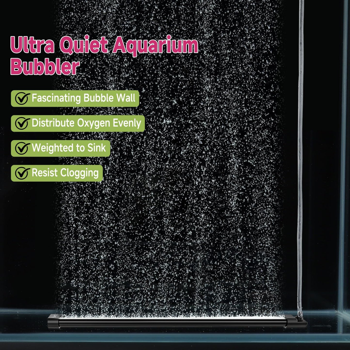 hygger Aquarium Bubble Curtain Wall, Quiet Fish Tank Air Stone with Accessories, High Dissolved Aquarium Bubbler Oxygen Diffuser Decoration for Freshwater & Saltwater - Buy The Sea Aquatics