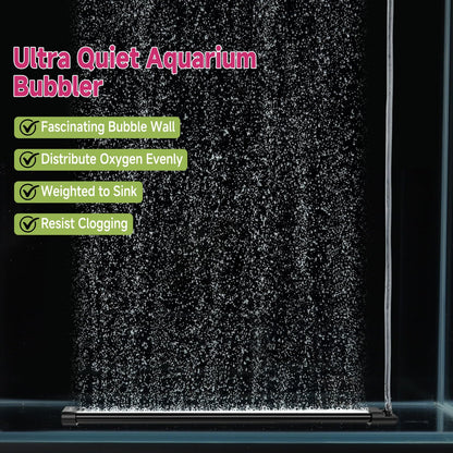 hygger Aquarium Bubble Curtain Wall, Quiet Fish Tank Air Stone with Accessories, High Dissolved Aquarium Bubbler Oxygen Diffuser Decoration for Freshwater & Saltwater - Buy The Sea Aquatics
