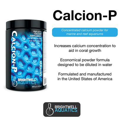 Brightwell Aquatics Calcion-P - Powdered Calcium Supplement for Marine Aquariums, 200 grams