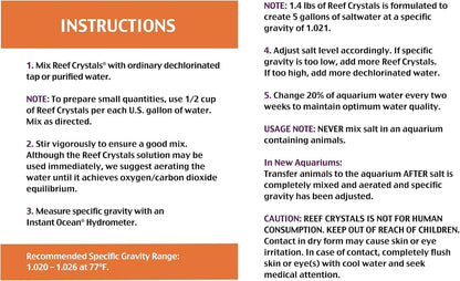 Instant Ocean Reef Crystals Reef Salt For 50 Gallons, Enriched Formulation For aquariums - Buy The Sea Aquatics