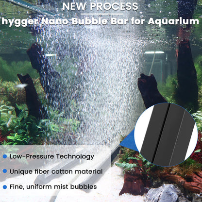 hygger Weighted Nano Mist Bubble Wall Bar, 31.5" Self - Sinking ABS Air Stone Strip with Gentle Oxygen Diffuser for Freshwater & Marine Aquarium, Hydroponics - Buy The Sea Aquatics