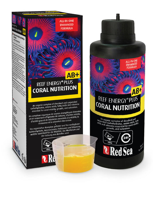 Red Sea Reef Energy Plus 500ml (AB+) All in One Coral Food for Saltwater Aquarium Marine Reef Tanks | Food for Soft, LPS, SPS, and Non - Photosynthetic Corals - Buy The Sea Aquatics