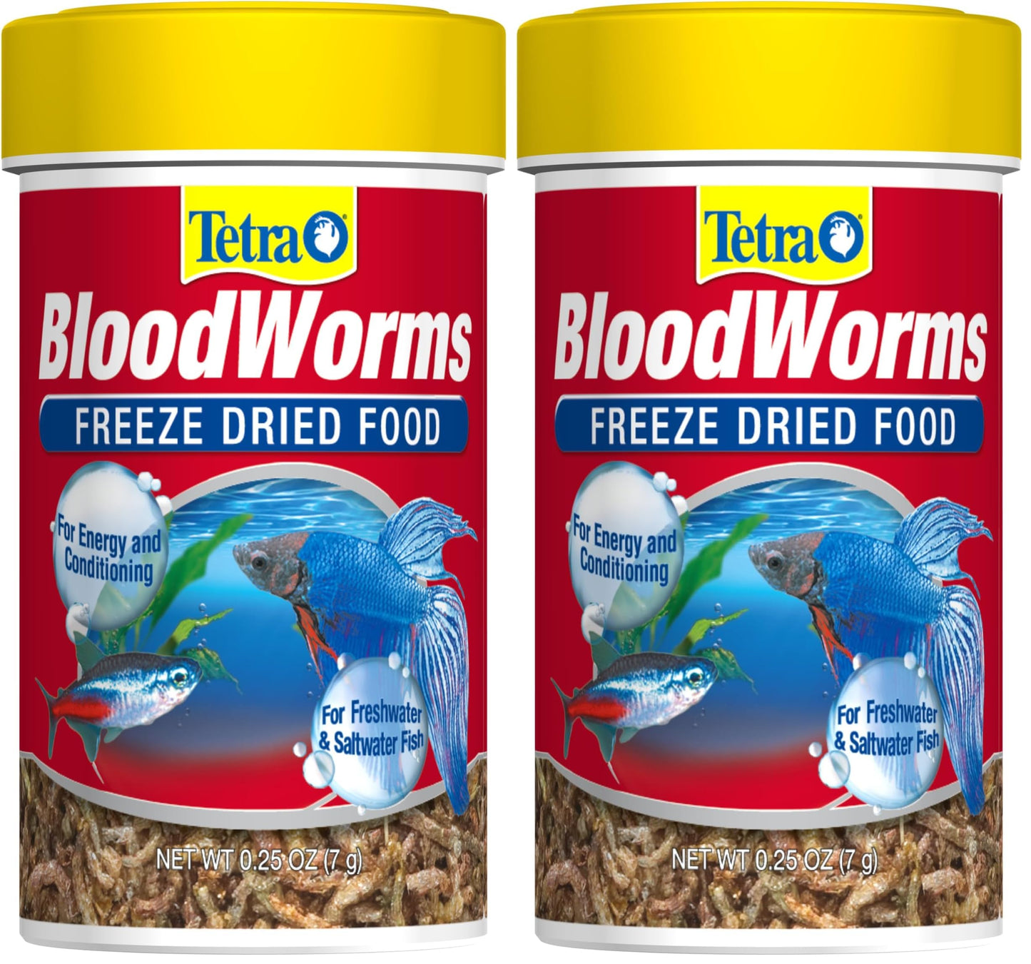 Tetra BloodWorms 0.25 Oz, Freeze-Dried Food for Freshwater and Saltwater Fish, Seafood (Pack of 1)
