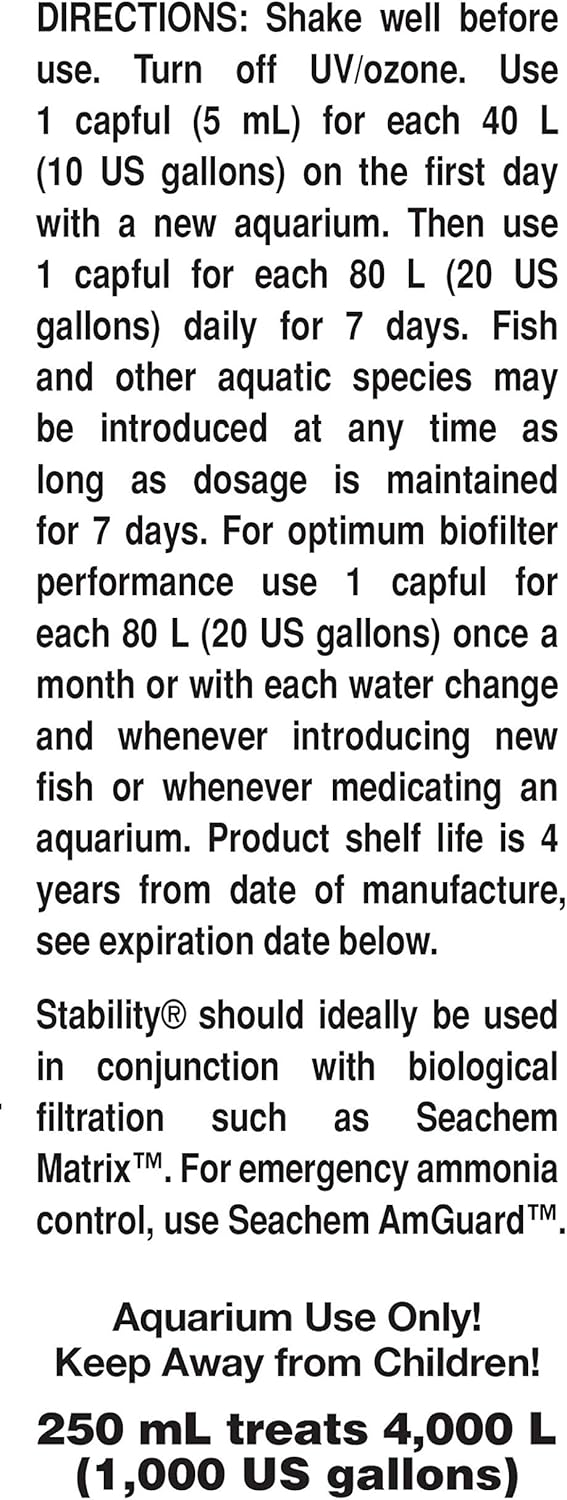 Seachem Stability - For Freshwater and Marine Aquariums 250ml