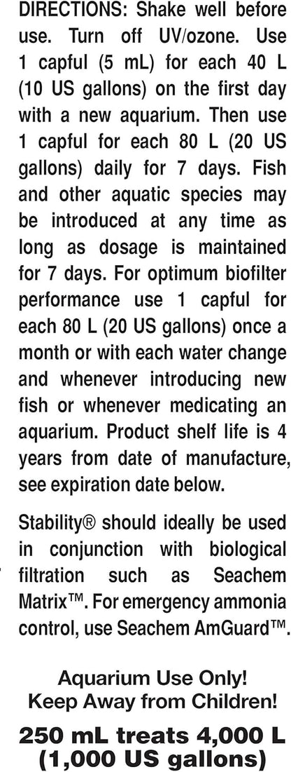 Seachem Stability - For Freshwater and Marine Aquariums 250ml
