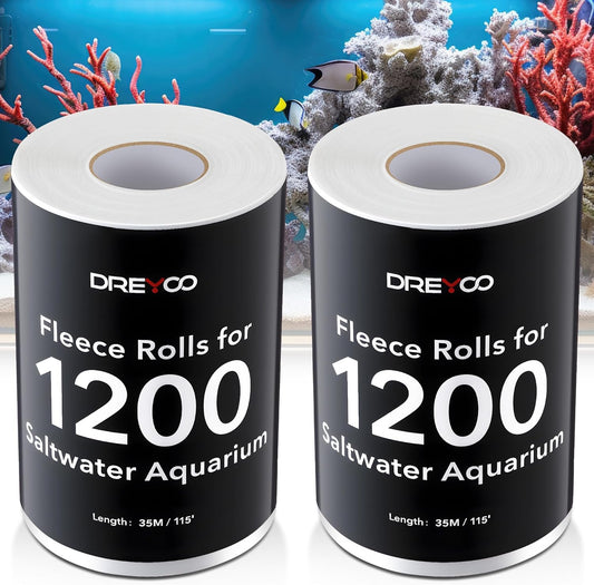 Dreyoo 1 Pack Replacement Fleece Roll, 115' Long x 6.78" High, Superior Filtration for Clean Clear Reef Tanks, Easy to Install - Buy The Sea Aquatics