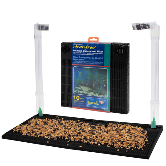 Penn-Plax Undergravel Aquarium Filter for 40-55 Gallon Tanks – Four 11.25” x 11.25” Plates – Under Gravel System for Clear, Clean Water – Safe for Freshwater and Saltwater Tanks (CFU55)