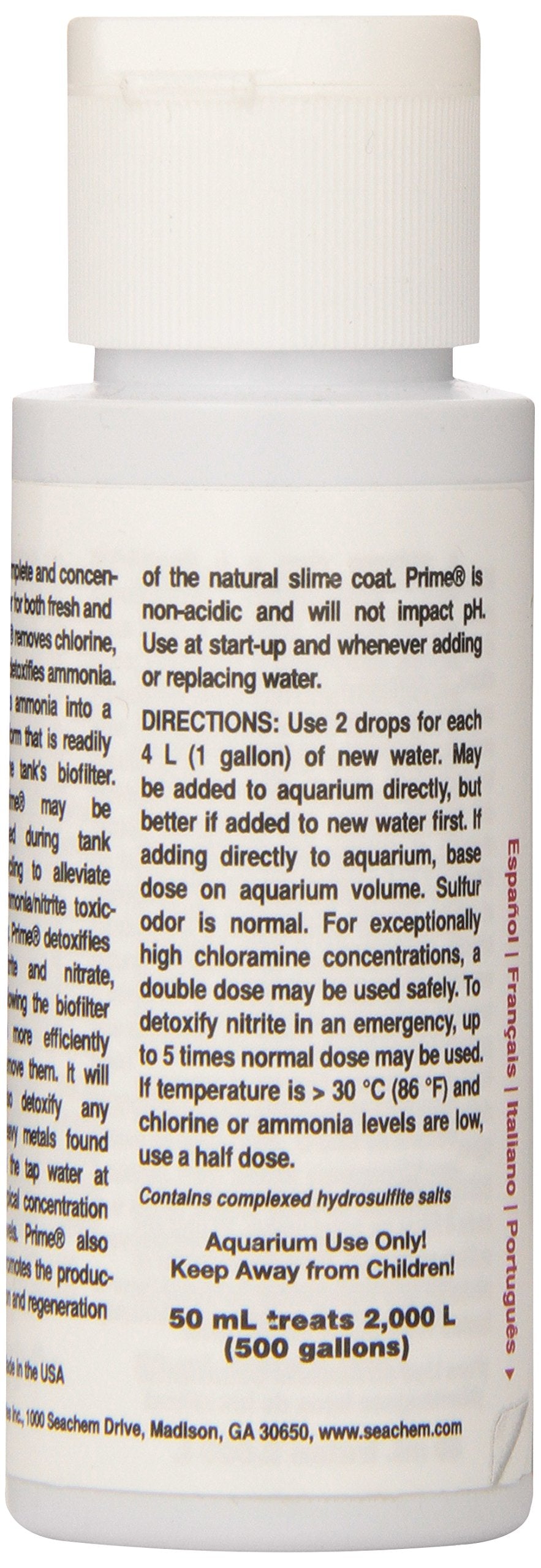 Seachem Prime Fresh and Saltwater Conditioner - Chemical Remover and Detoxifier 500 ml