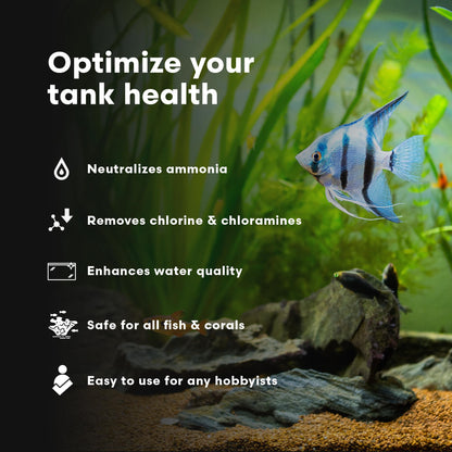Continuum Aquatics Fraction Water Conditioner for Freshwater & Marine Aquariums – Removes Ammonia, Chlorine & Chloramines – Supports Aquarium Balance – Advanced Water Treatment, 2L