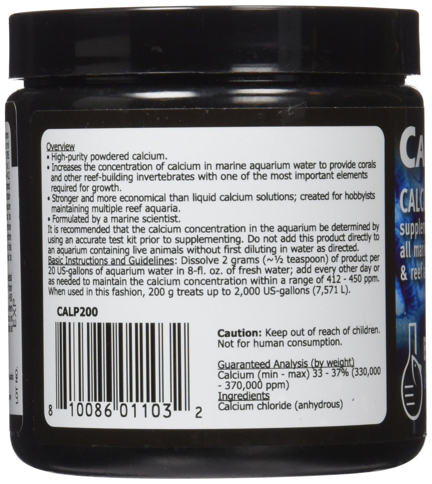 Brightwell Aquatics Calcion-P - Powdered Calcium Supplement for Marine Aquariums, 200 grams