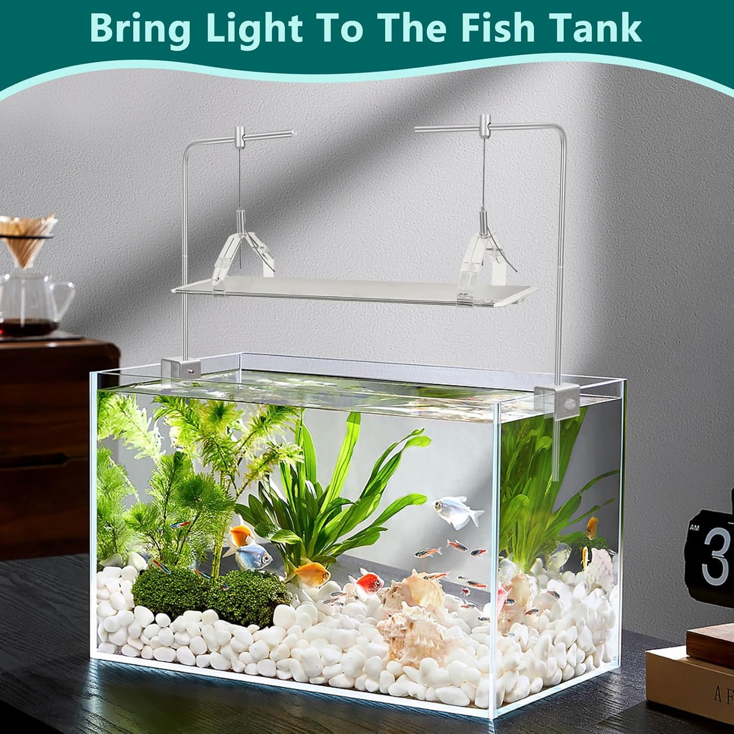 2Pcs Aquarium Light Rack, Adjustable Aquarium High Brightness Light Hanging Holder Kit for Freshwater & Saltwater Fish Tanks - Buy The Sea Aquatics