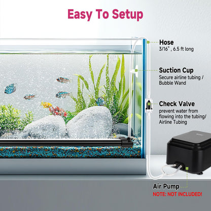 hygger Aquarium Bubble Curtain Wall, Quiet Fish Tank Air Stone with Accessories, High Dissolved Aquarium Bubbler Oxygen Diffuser Decoration for Freshwater & Saltwater - Buy The Sea Aquatics